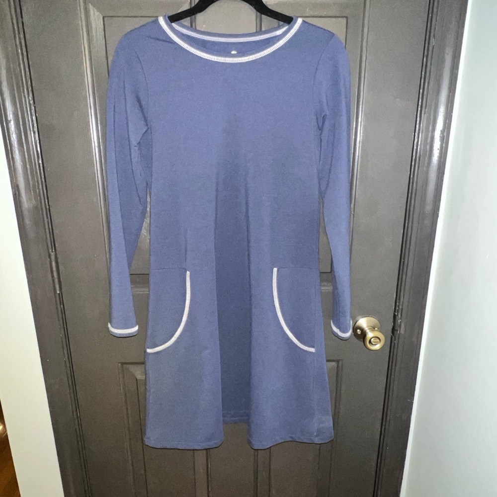 Spartina 449 Navy Long Sleeve Dress with White Accents